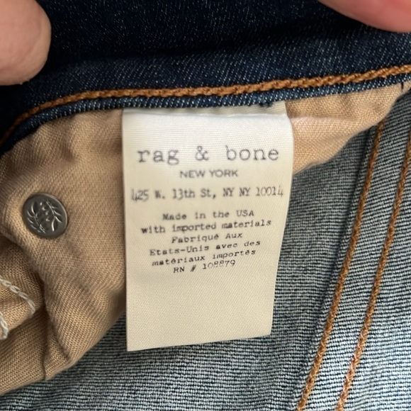 Rag and Bone 10” ankle skinny jeans. Like new. Size 26 - Picture 5 of 7